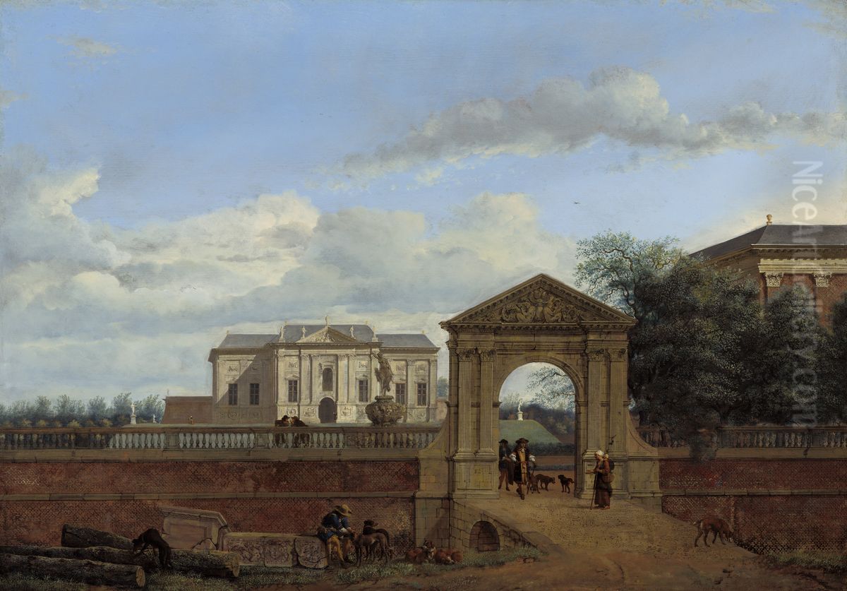 An Architectural Fantasy Oil Painting by Jan Van Der Heyden