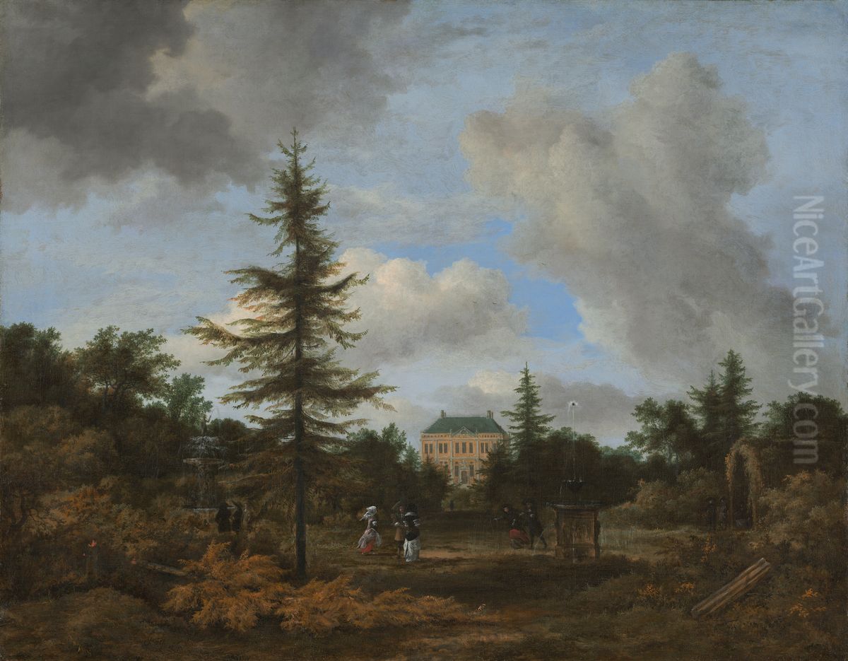 Country House in a Park Oil Painting by Jacob Van Ruisdael