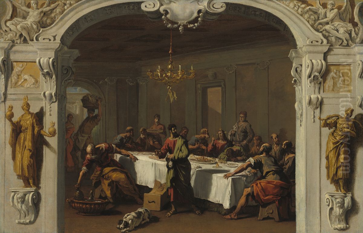 The Last Supper Oil Painting by Sebastiano Ricci