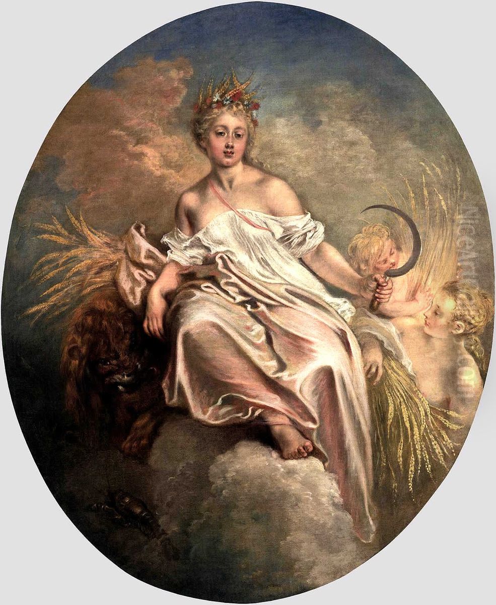 Summer Oil Painting by Jean-Antoine Watteau