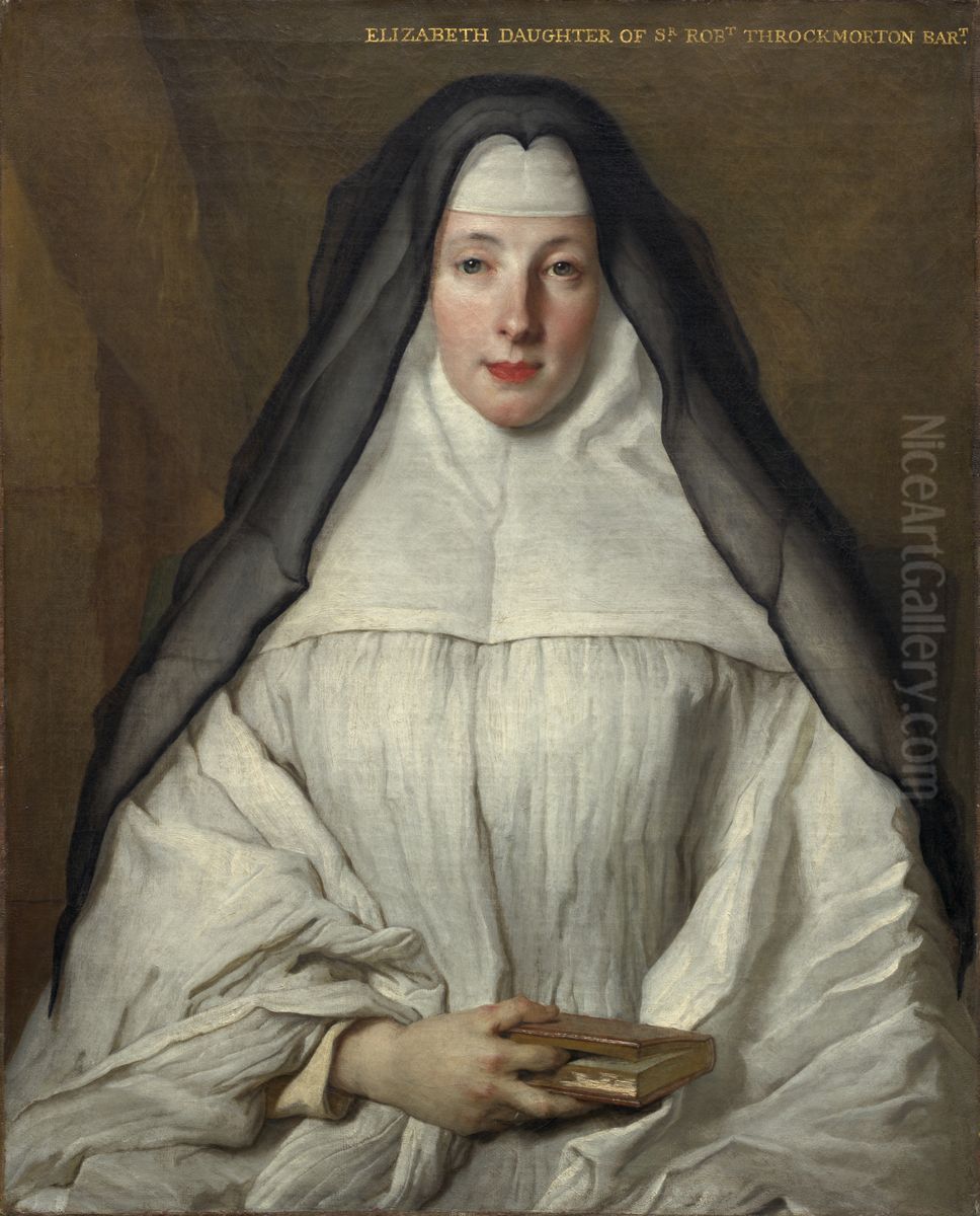 Elizabeth Throckmorton, Canoness of the Order of the Dames Augustines Anglaises Oil Painting by Nicolas de Largilliere