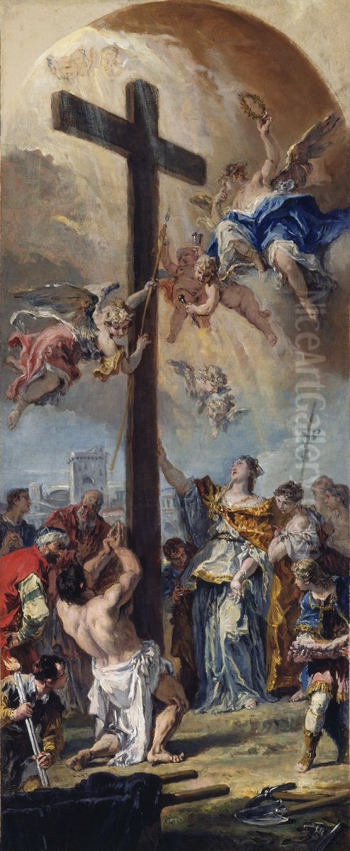 Hl. Helena findet das Heilige Kreuz, Entwurf Oil Painting by Sebastiano Ricci