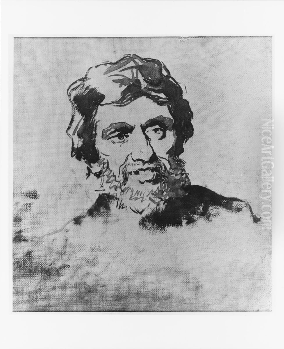 A Fisherman Oil Painting by Eastman Johnson