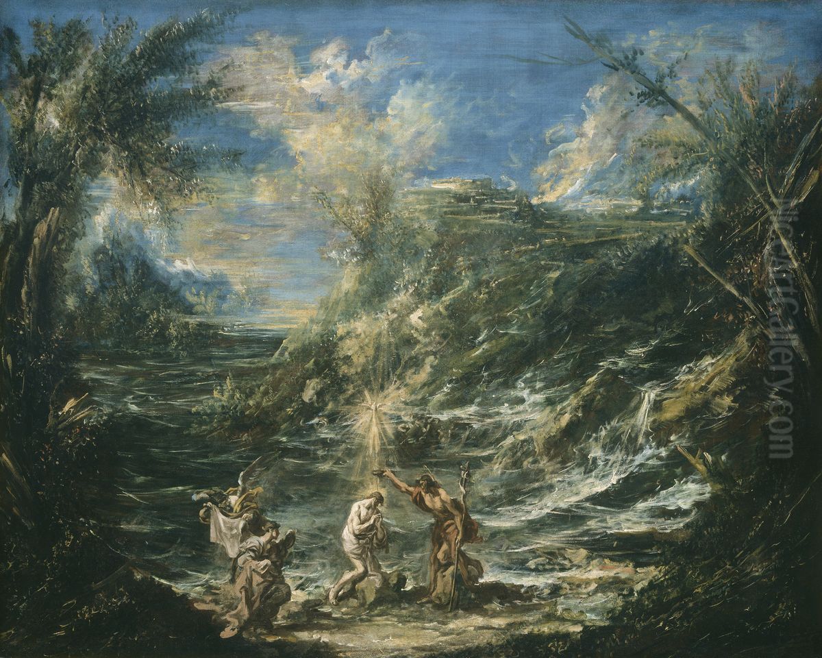 The Baptism of Christ Oil Painting by Alessandro Magnasco