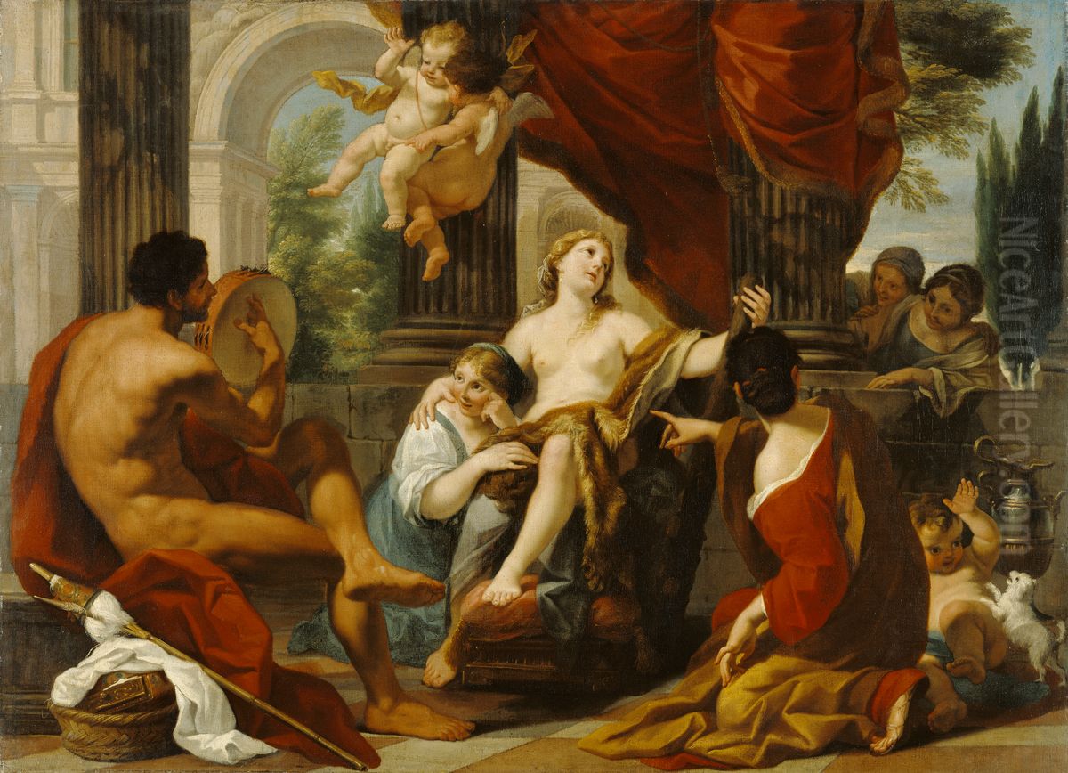 Hercules and Omphale Oil Painting by Luigi Garzi