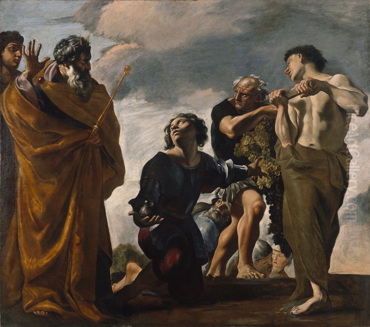 Moses and the Messengers from Canaan Oil Painting by Giovanni Lanfranco