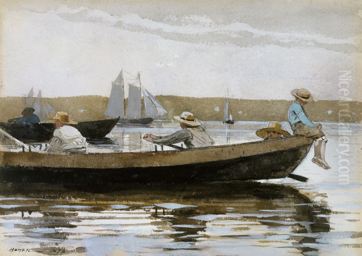 Boys in a Dory Oil Painting by Winslow Homer
