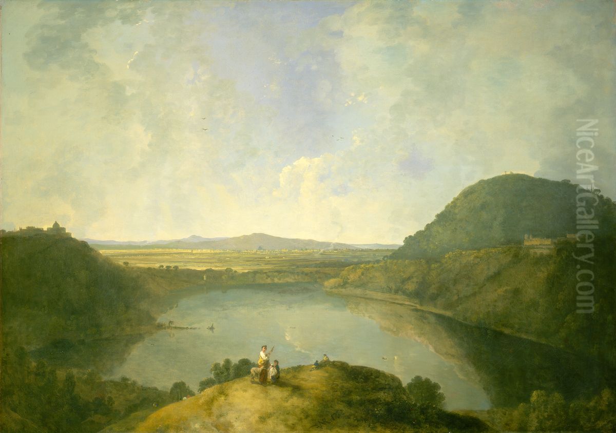 Lake Albano Oil Painting by Richard Wilson