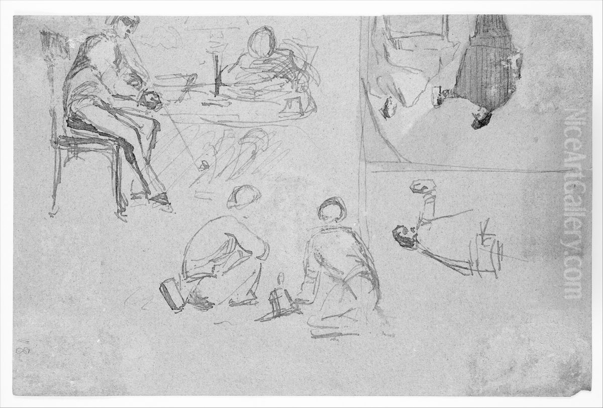 Dress Parade (from Sketchbook) Oil Painting by James McNeill Whistler