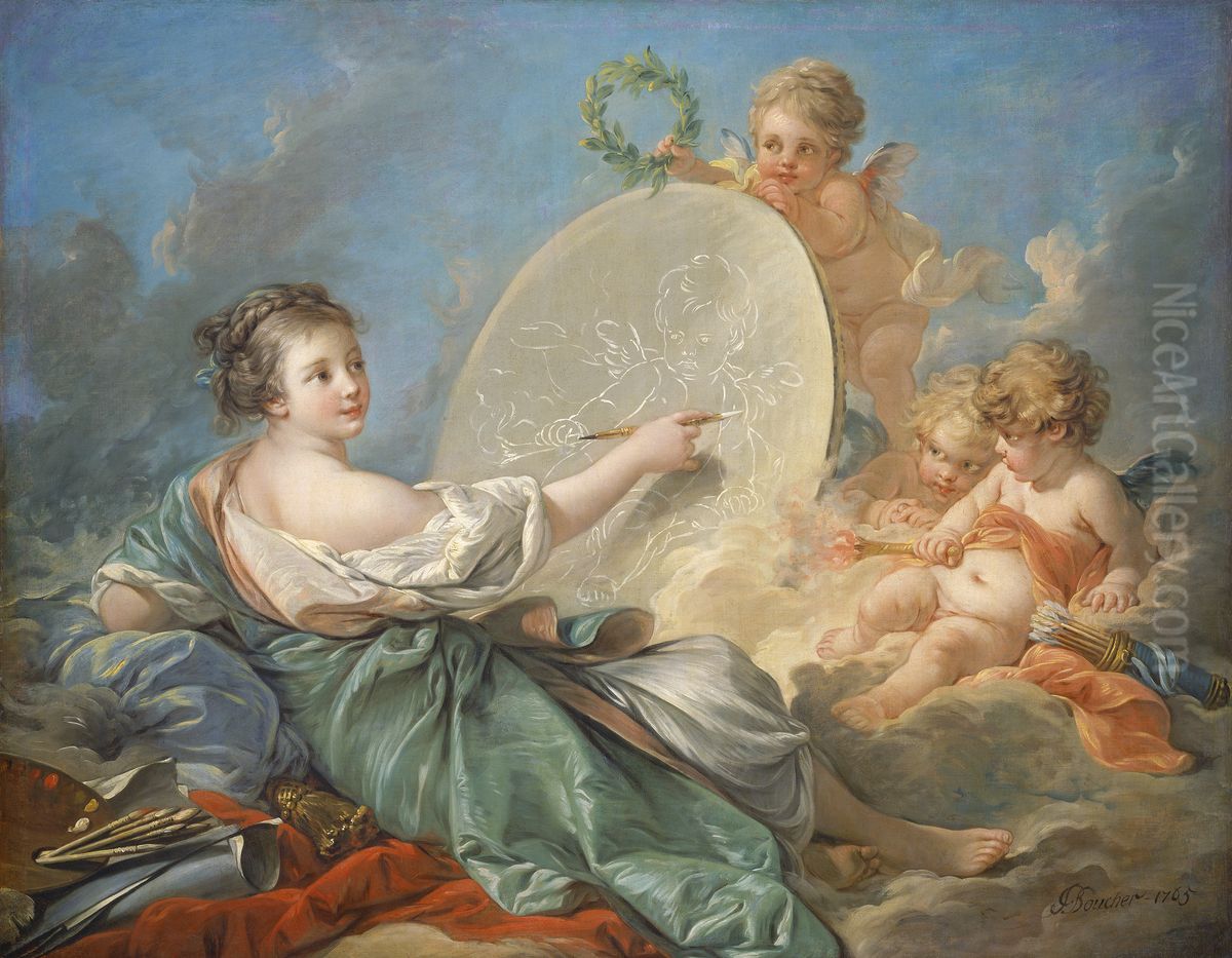 Allegory of Painting Oil Painting by Francois Boucher