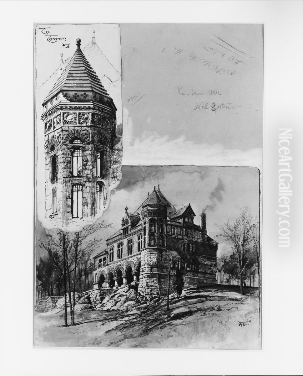 The Town Hall, North Easton, Massachusetts Oil Painting by Harry Fenn