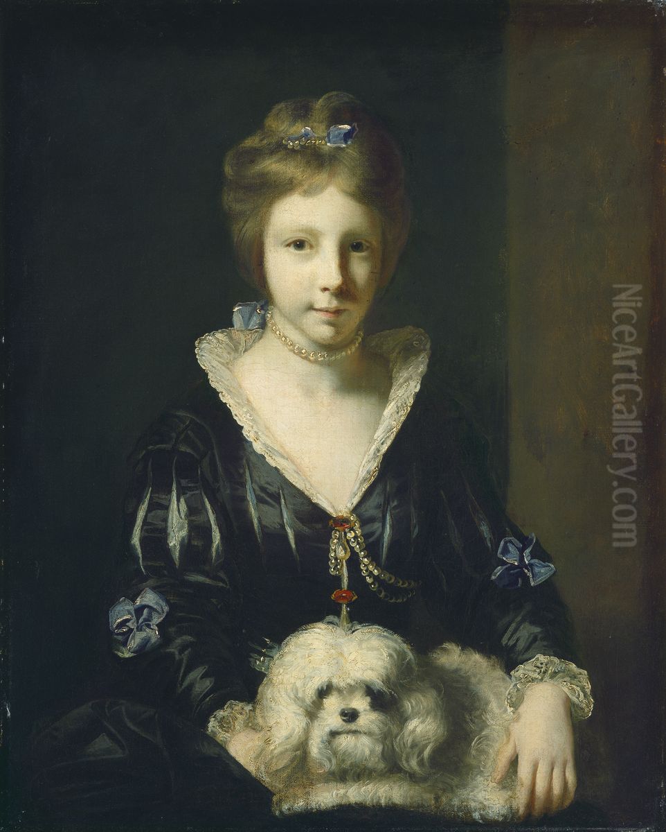 Miss Beatrix Lister Oil Painting by Of Sir Joshua Reynolds