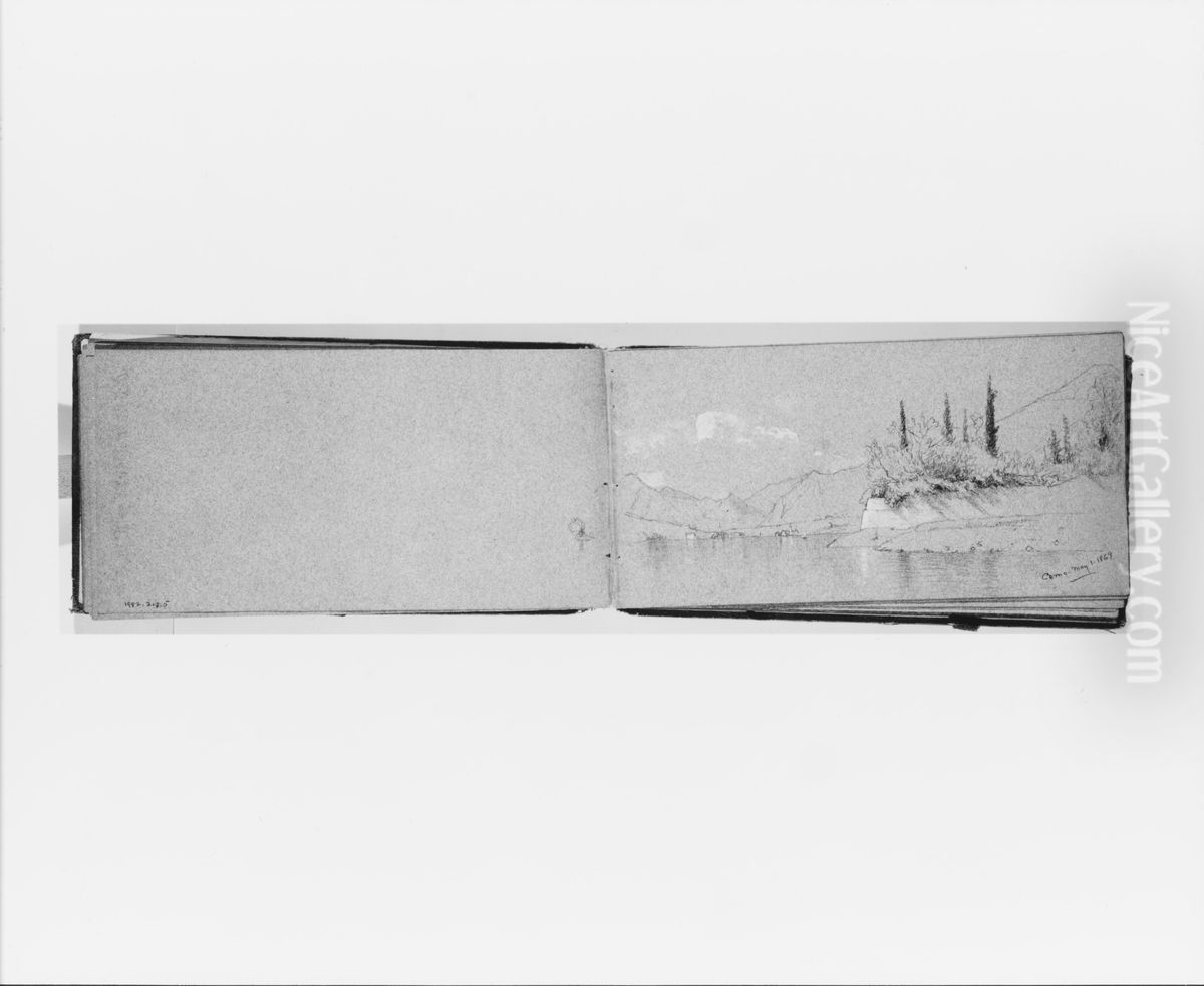 Lake Como, May 1, 1869 (recto, from Sketchbook) Oil Painting by Jervis McEntee