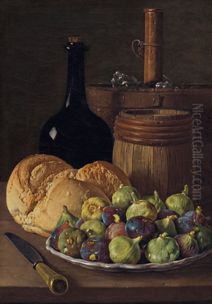 Still Life with Figs and Bread Oil Painting by Luis Egidio Melendez
