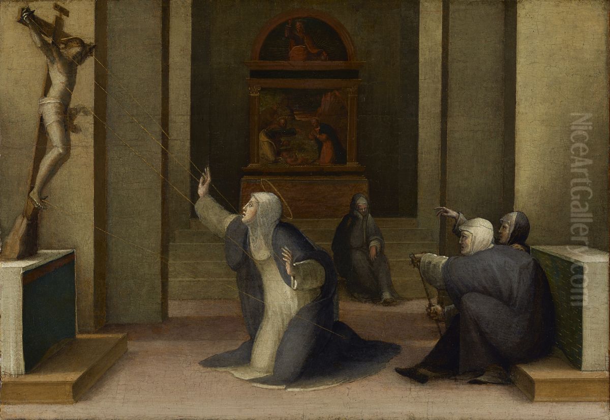 Saint Catherine of Siena Receiving the Stigmata Oil Painting by Domenico Beccafumi