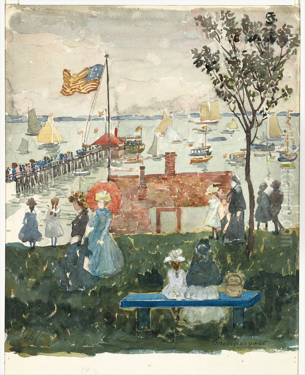Excursionists, Nahant Oil Painting by Maurice Prendergast