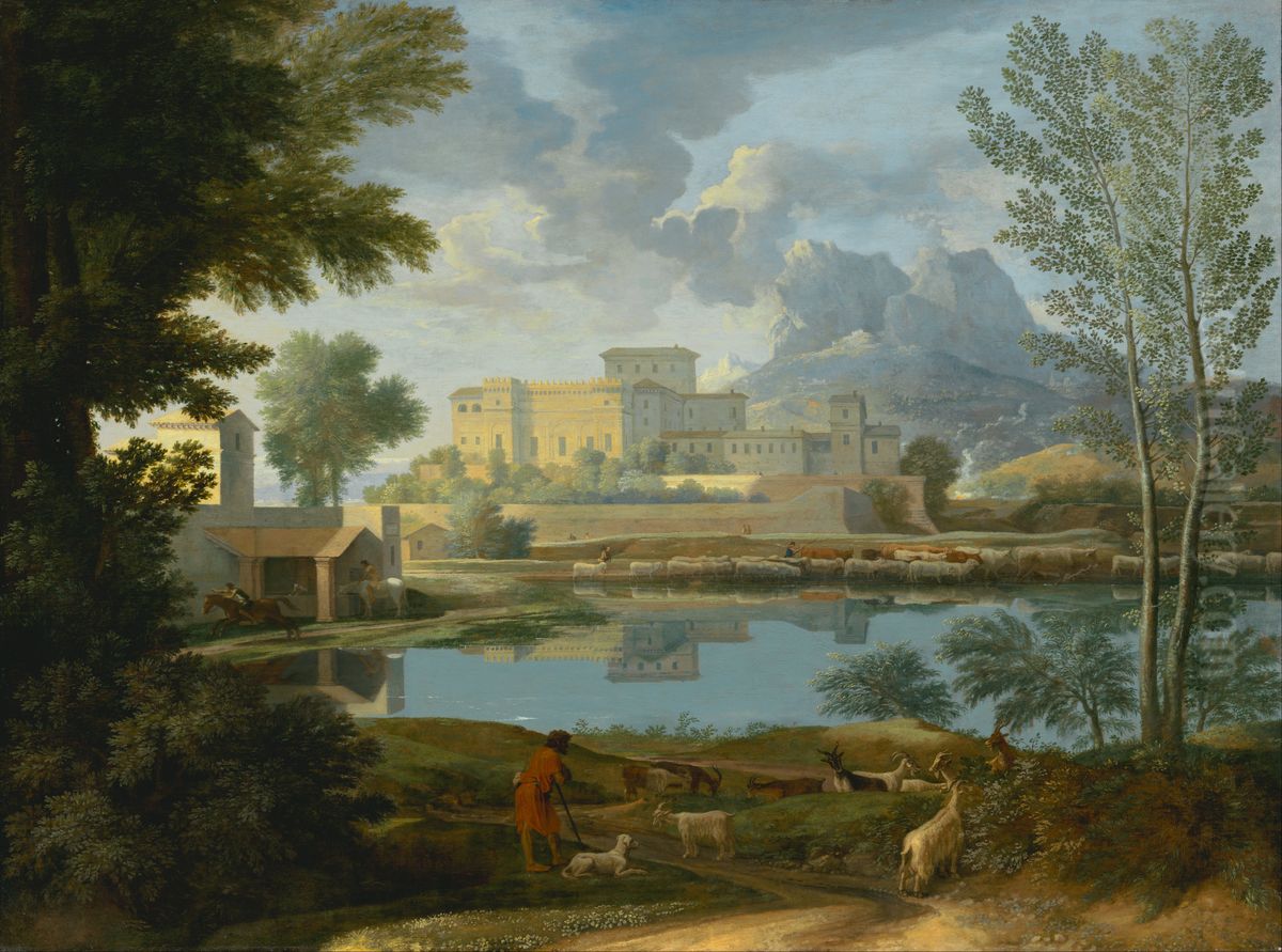 Landscape with a Calm Oil Painting by Nicolas Poussin