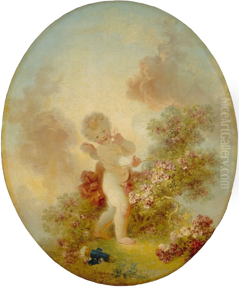 Love the Sentinel Oil Painting by Jean-Honore Fragonard