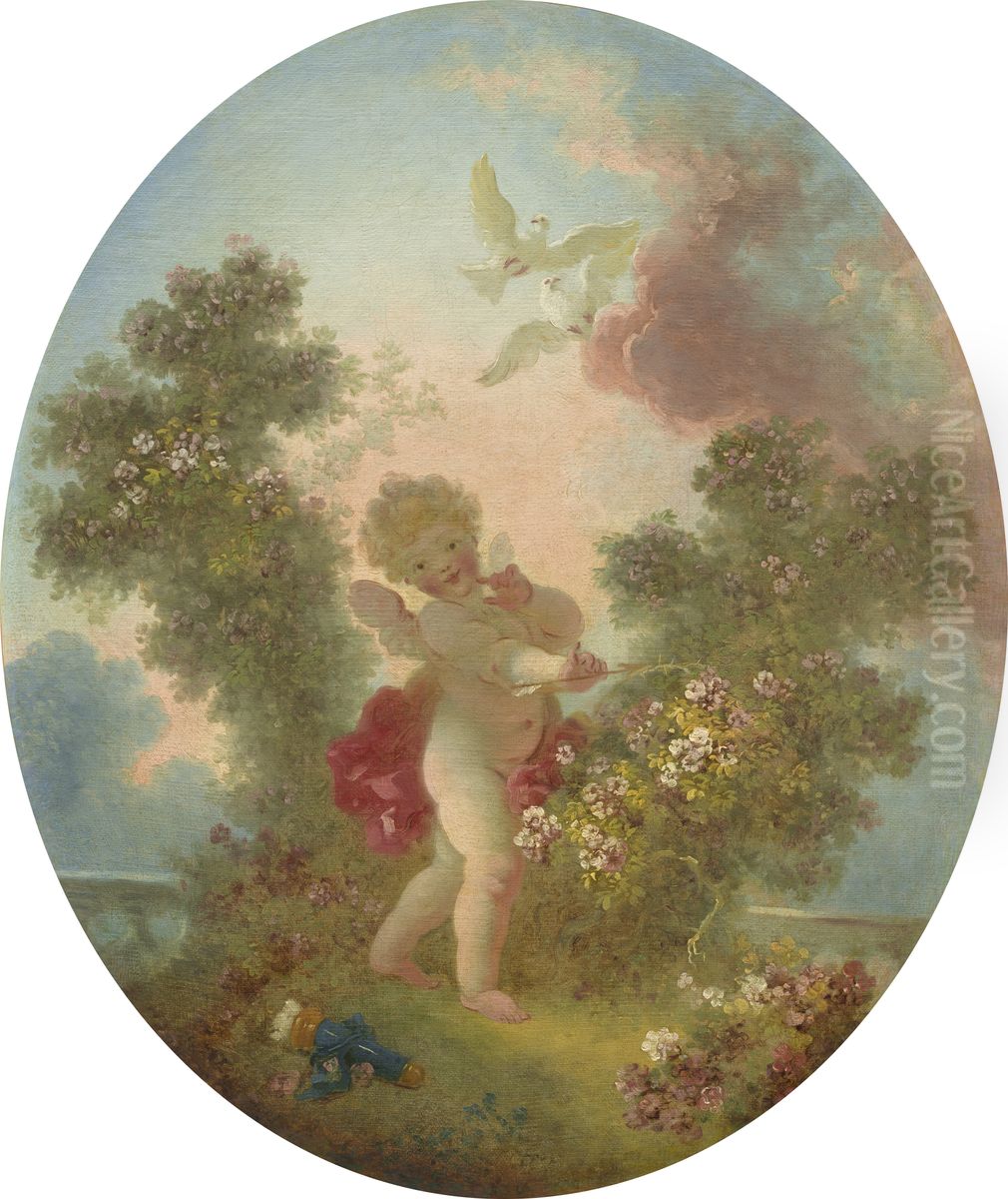 Love the Sentinel Oil Painting by Jean-Honore Fragonard