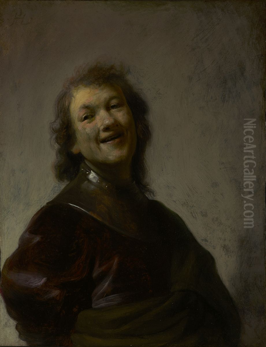 Rembrandt laughing Oil Painting by Rembrandt
