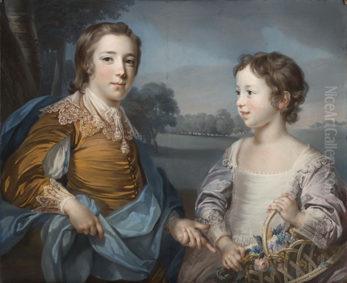 Portrait of Joseph (1741-1786) and his Brother John Gulston (1750-1764) Oil Painting by Francis Cotes