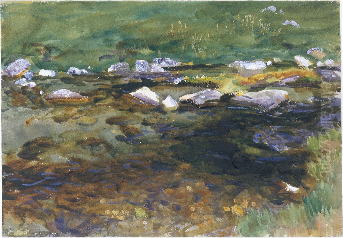 Brook and Meadow Oil Painting by John Singer Sargent