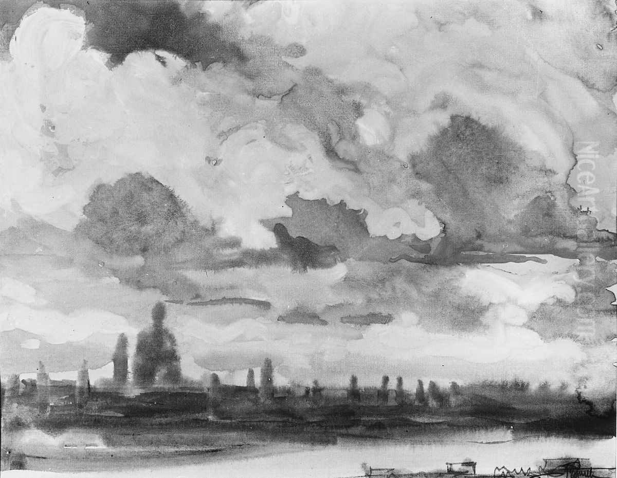 Purple Afternoon, London Oil Painting by Joseph Pennell