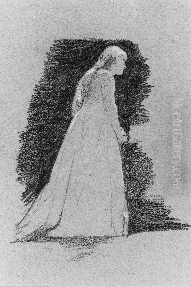 Standing Woman Oil Painting by Thomas Hovenden