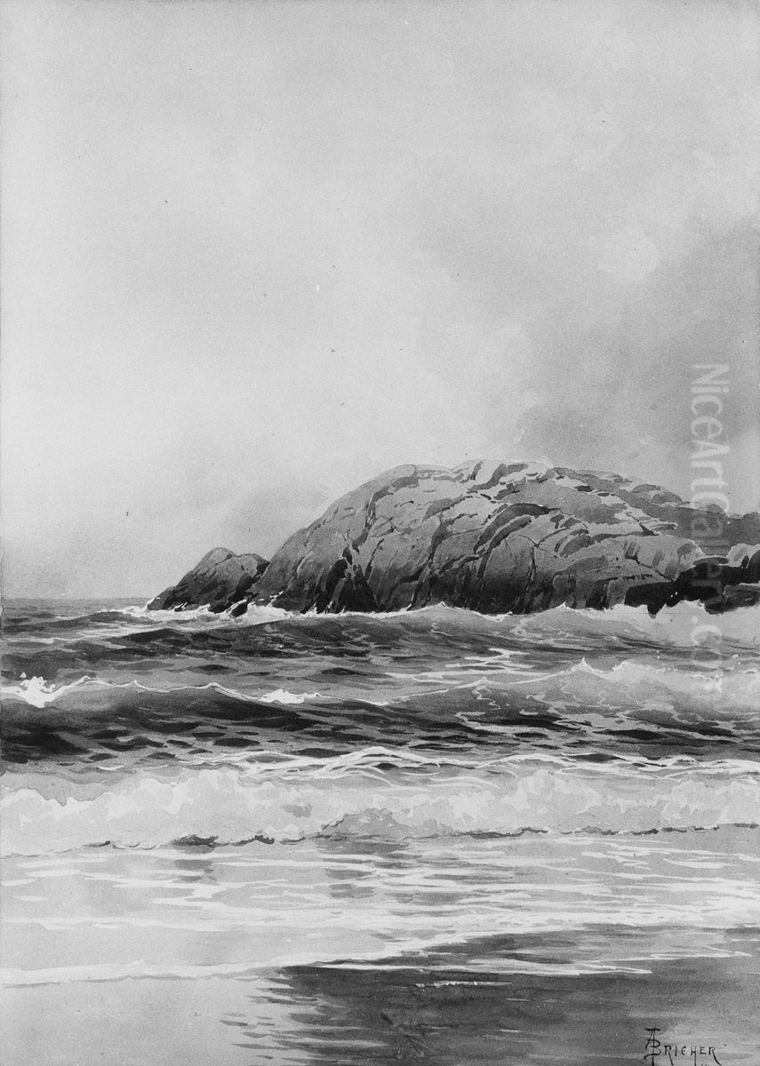 Rocks and Sea Oil Painting by Alfred Thompson Bricher