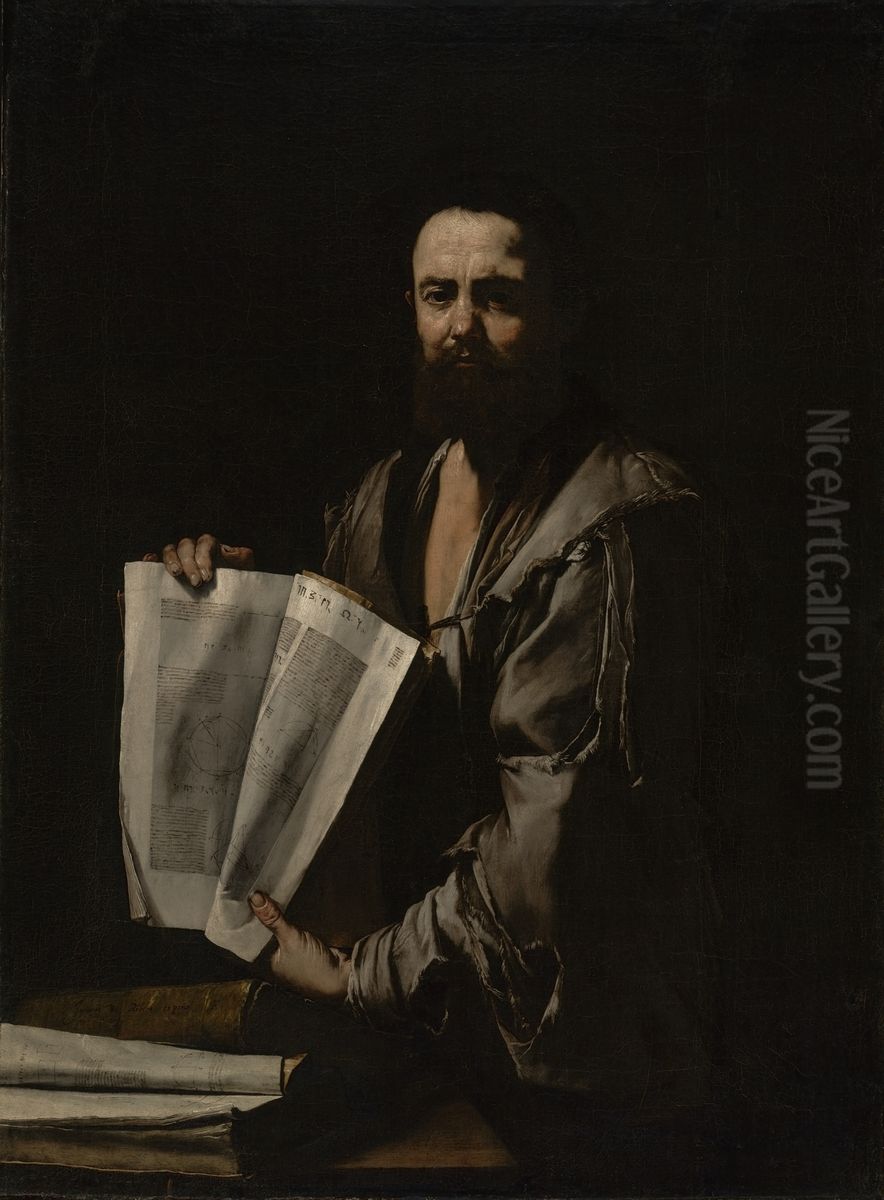 Euclid Oil Painting by Jusepe de Ribera