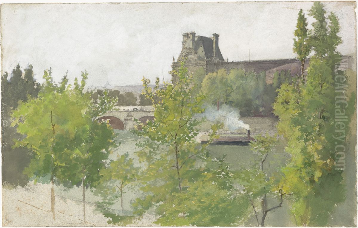 Louvre Oil Painting by Arthur Bowen Davies