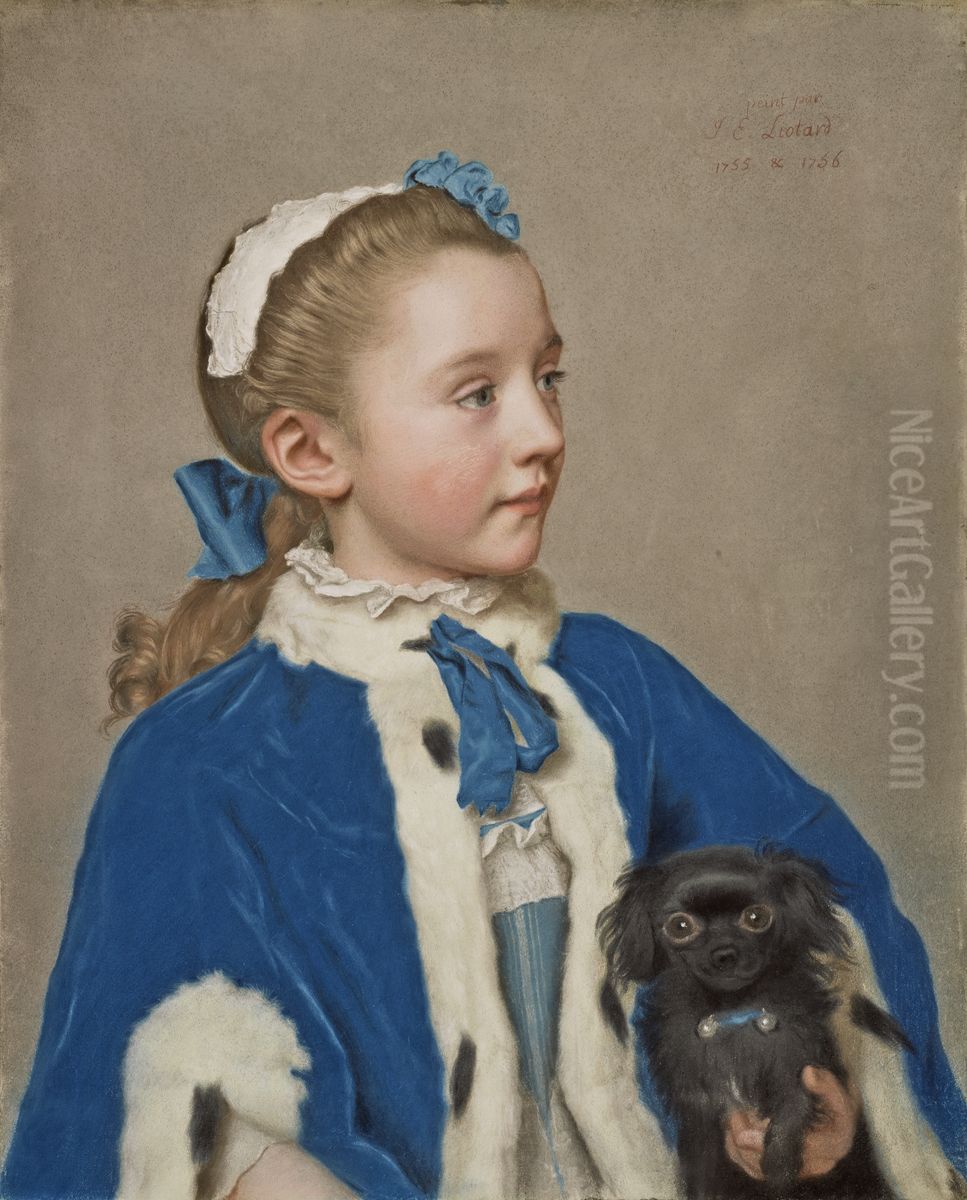 Portrait of Maria Frederike van Reede-Athlone at Seven Years of Age Oil Painting by Jean-Etienne Liotard