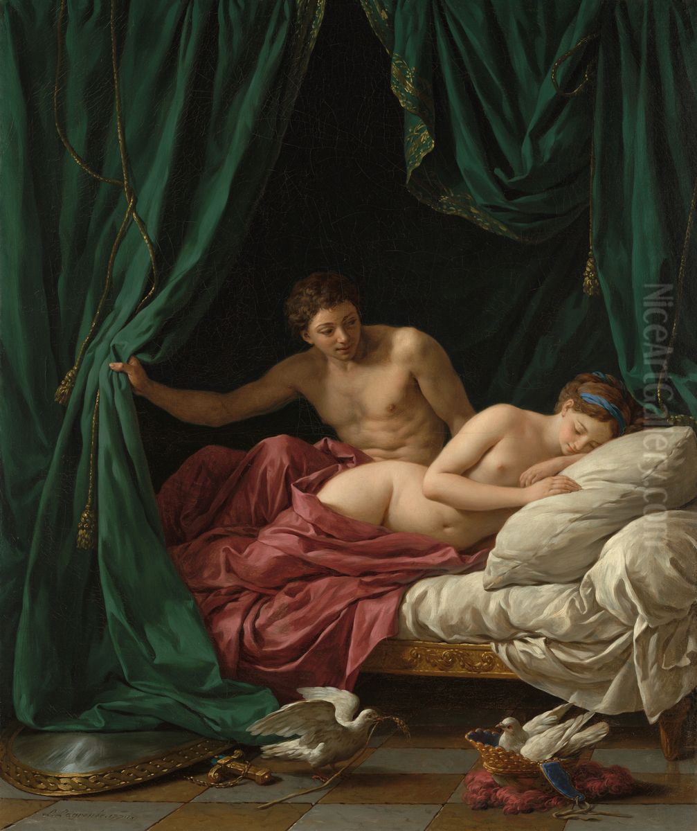 Mars & Venus, Allegory of Peace Oil Painting by Louis-Jean-Francois Lagrenee