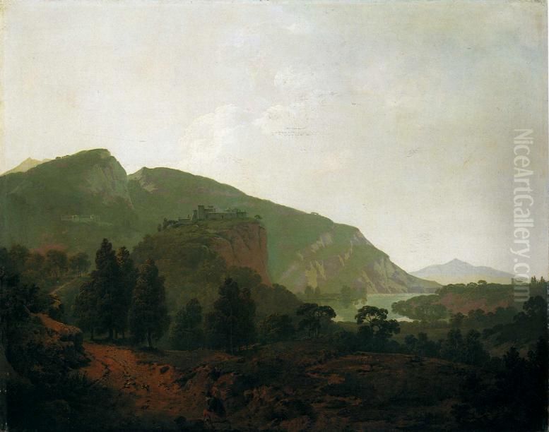 Italian Landscape. Oil Painting by Joseph Wright of Derby
