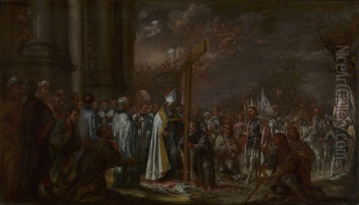 The Exaltation of the Cross Oil Painting by Juan De Valdes Leal