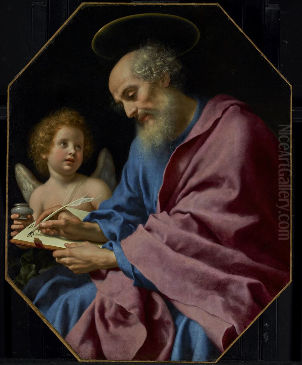 St. Matthew Writing His Gospel Oil Painting by Carlo Dolci
