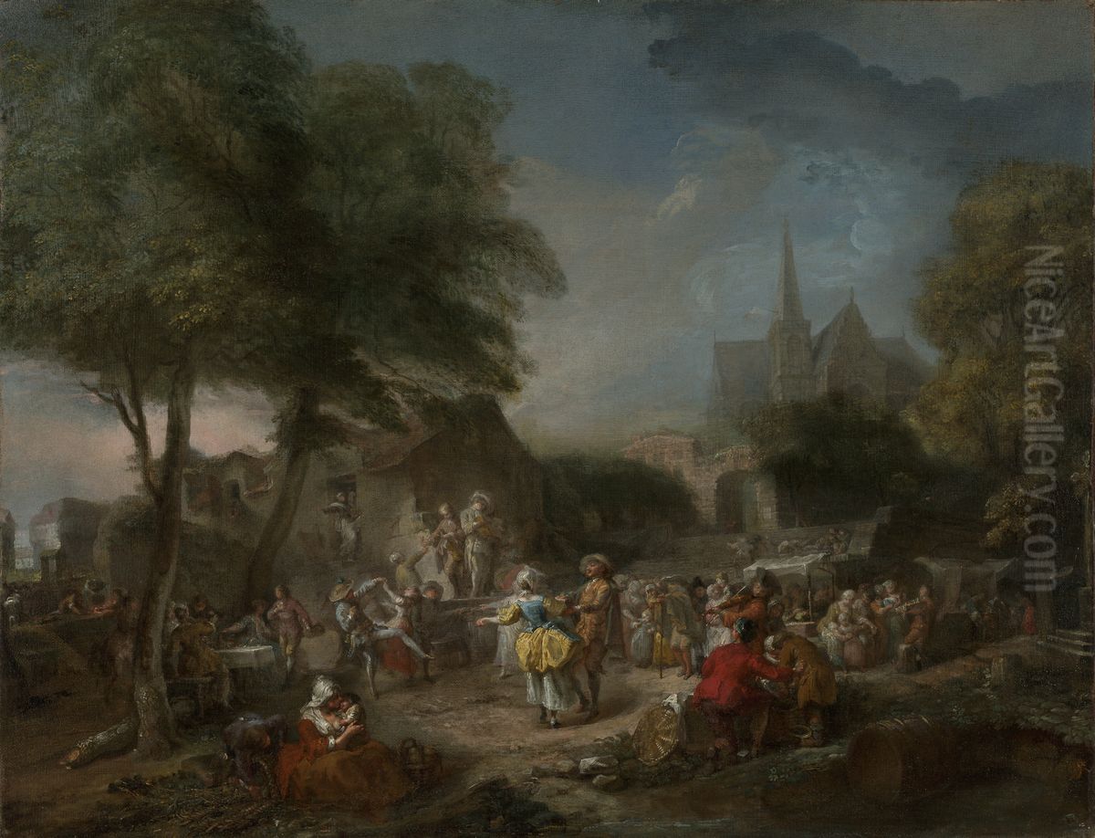The Country Dance Oil Painting by Gabriel de Saint-Aubin