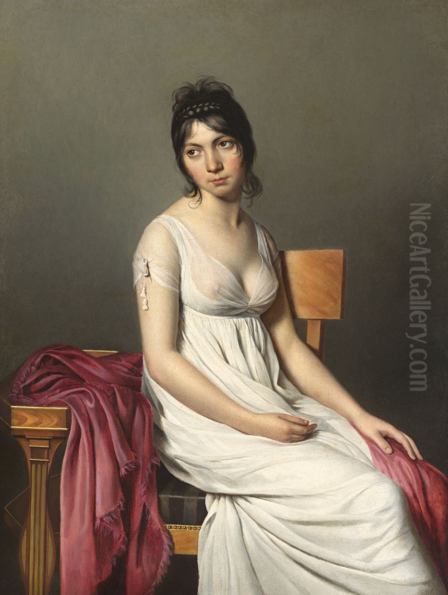 Portrait of a young woman Oil Painting by Jacques-Louis David