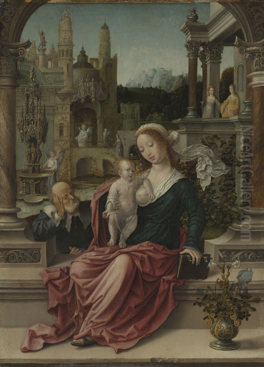 The Holy Family Oil Painting by Jan Gossaert