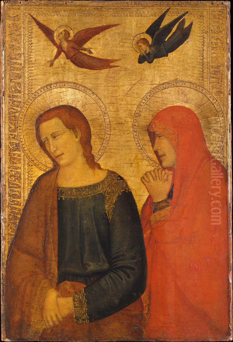 Saints John the Evangelist and Mary Magdalene Oil Painting by Giotto