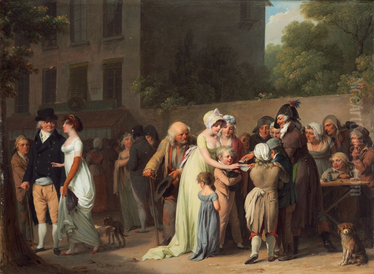 The Card Sharp on the Boulevard Oil Painting by Louis-Leopold Boilly