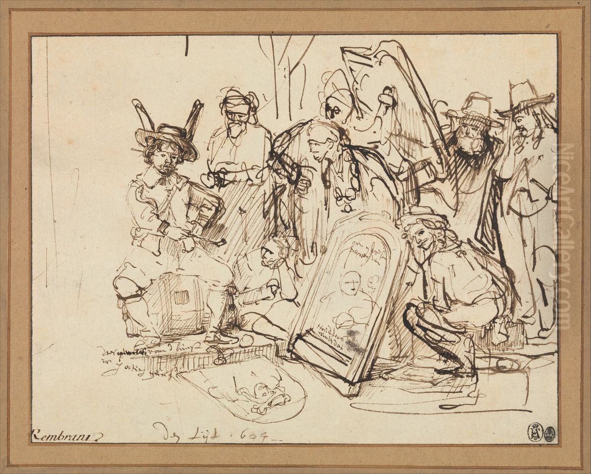 Satire on Art Criticism Oil Painting by Rembrandt