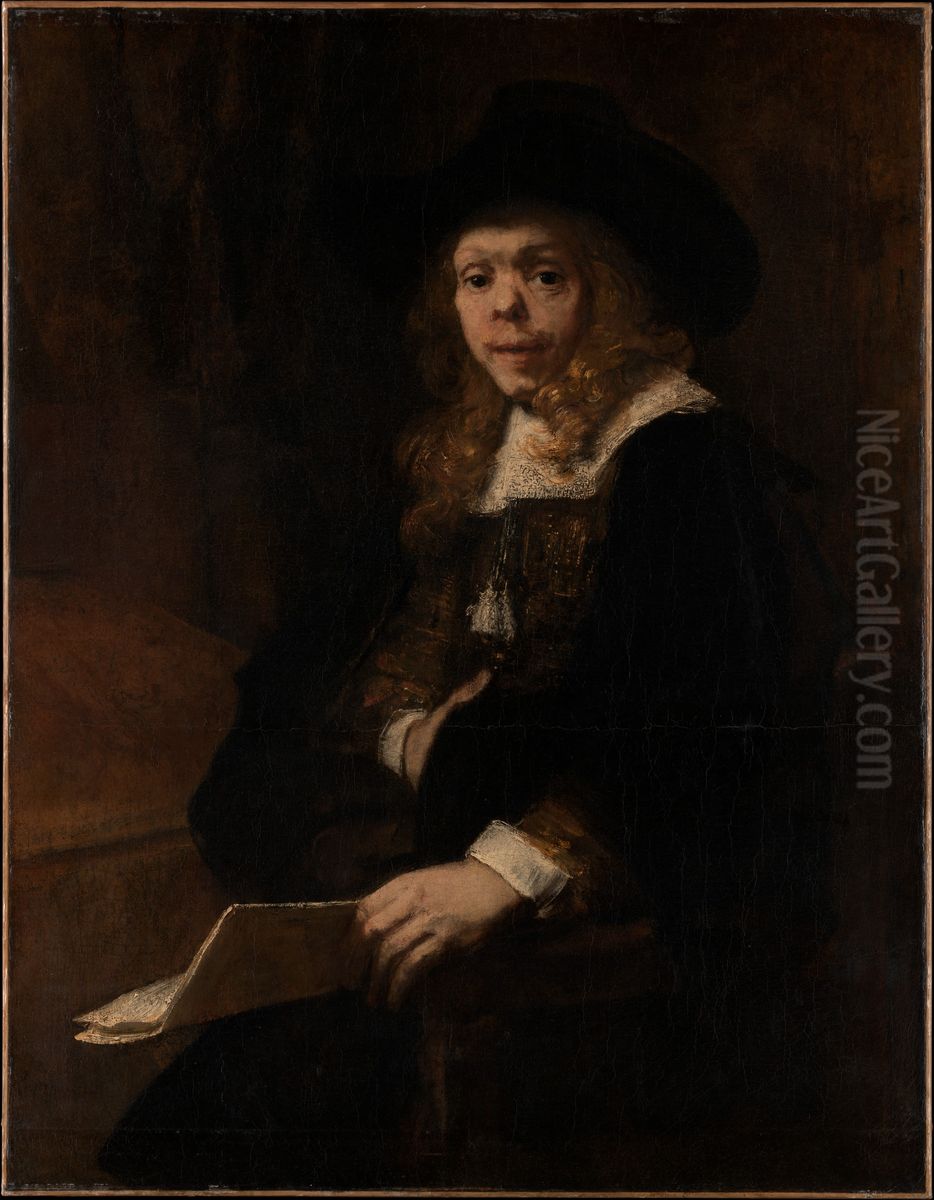 Portrait of Gerard de Lairesse Oil Painting by Rembrandt
