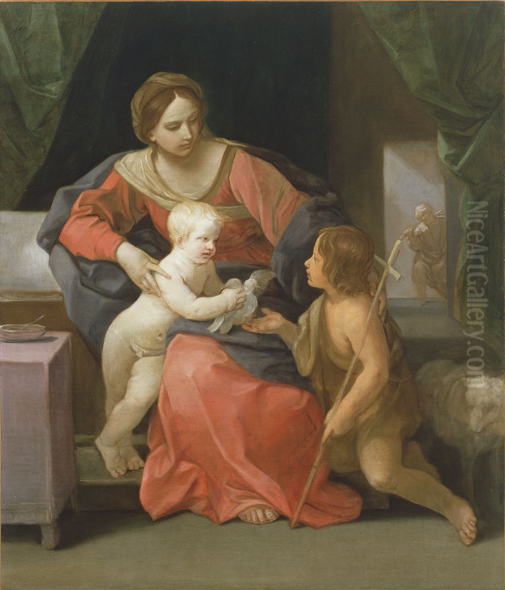 Virgin and Child with Saint John the Baptist Oil Painting by Guido Reni