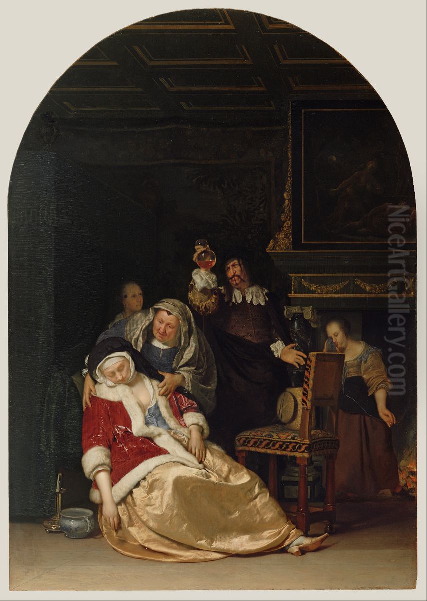 The Doctor's Visit Oil Painting by Frans van Mieris
