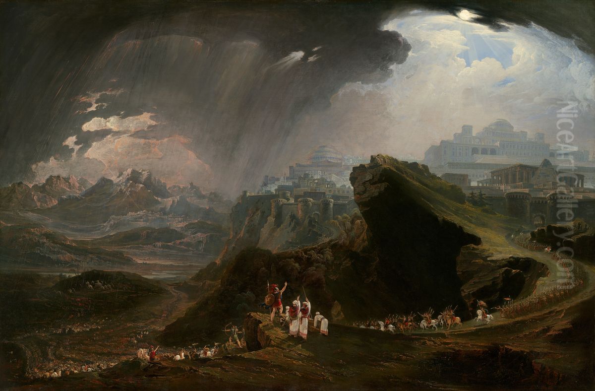 Joshua Commanding the Sun to Stand Still upon Gibeon Oil Painting by John Martin