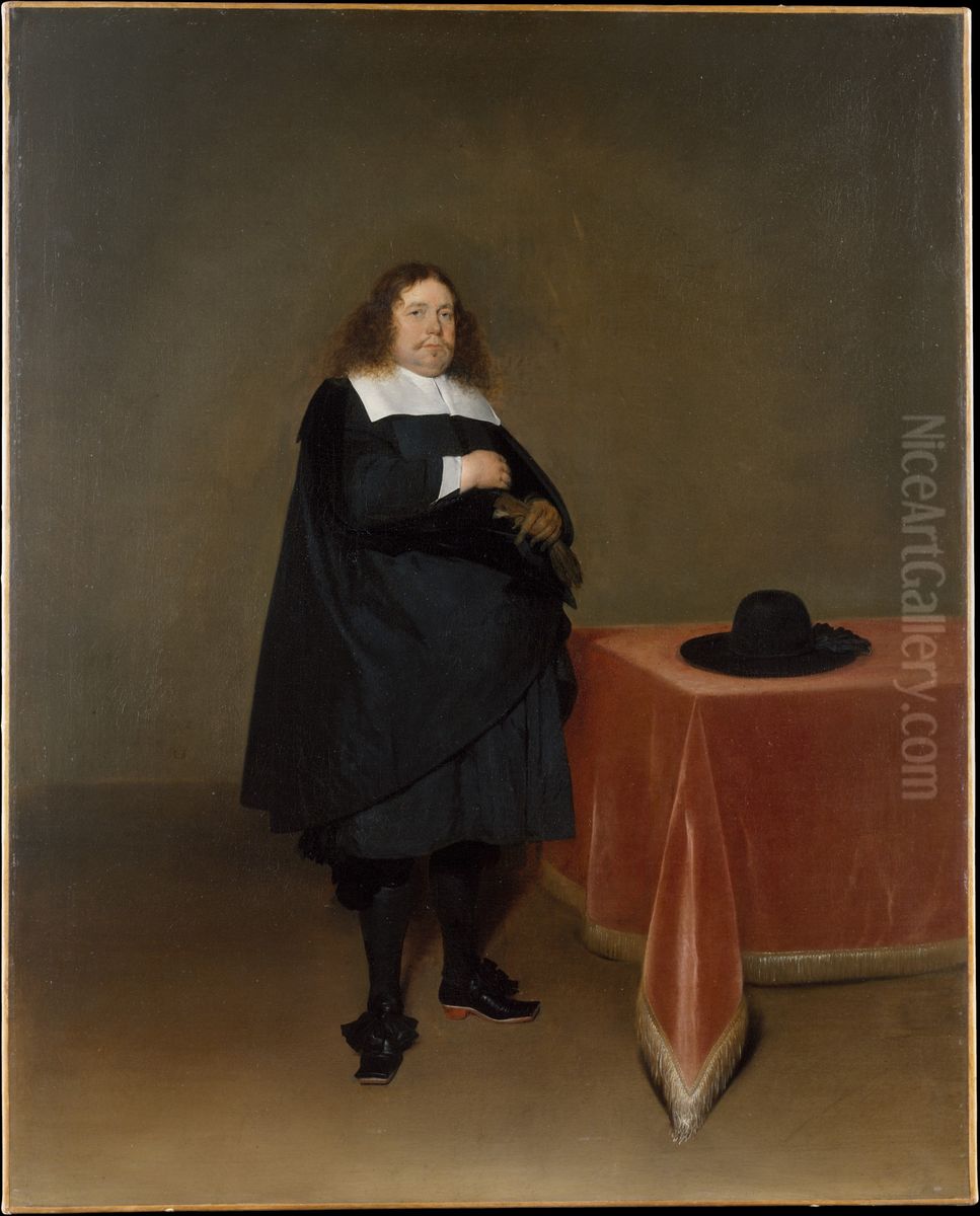 Burgomaster Jan van Duren (1613-1687) Oil Painting by Gerard Ter Borch