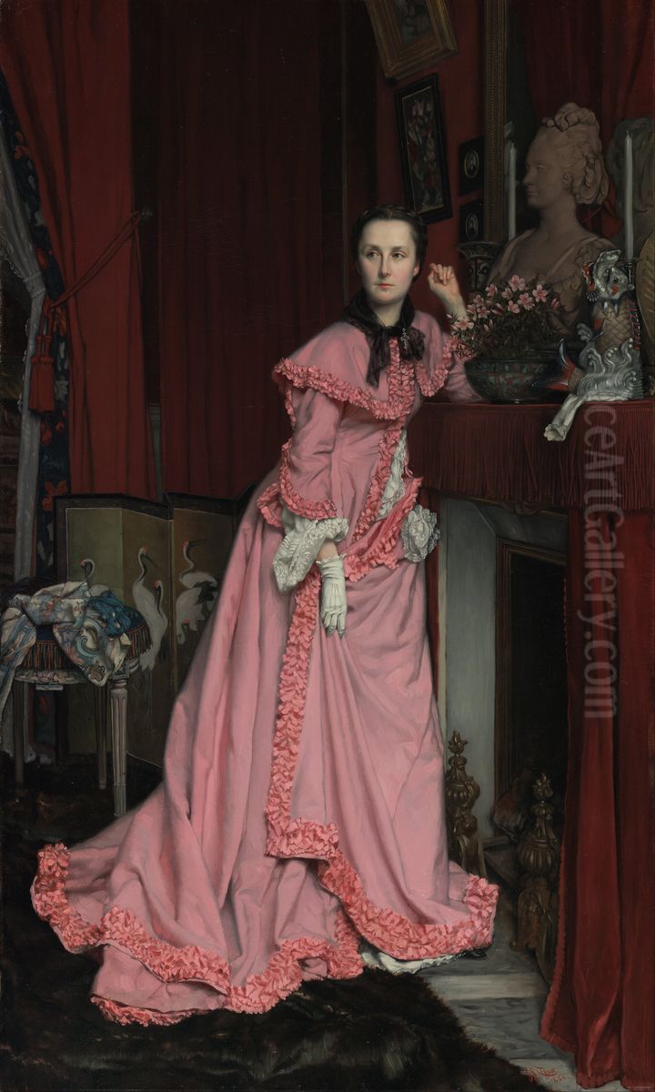 Portrait of Marquise de Miramon, nee, Therese Feuillant Oil Painting by James Jacques Joseph Tissot