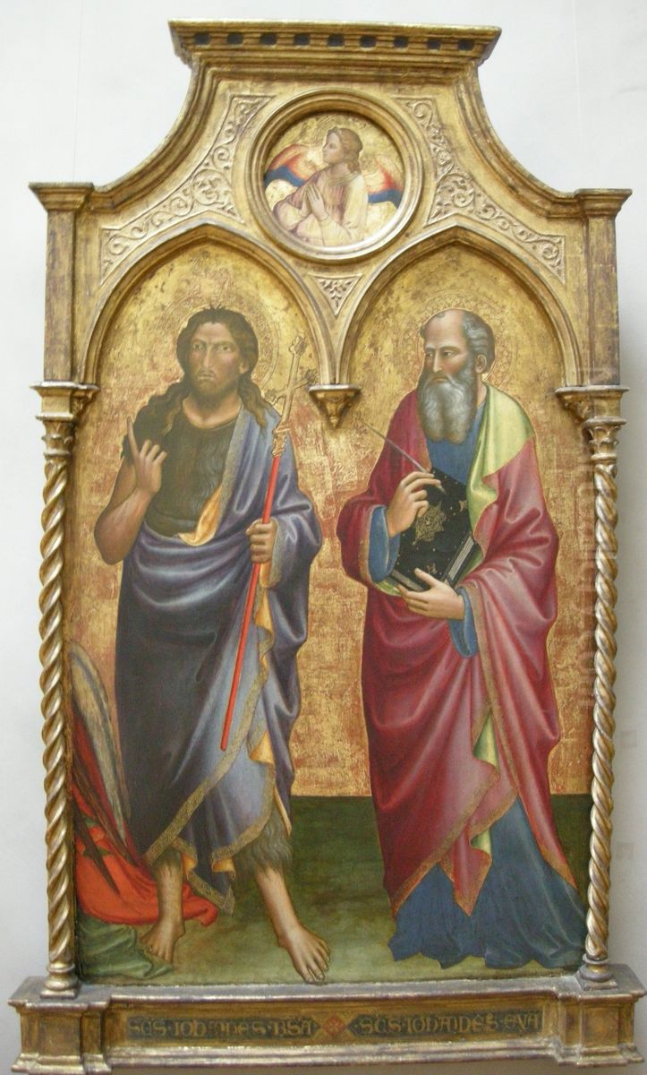 santi giovanni battista ed evangelista Oil Painting by Mariotto Di Nardo