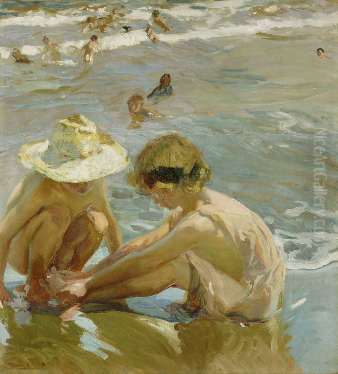 The wounded foot Oil Painting by Joaquin Sorolla